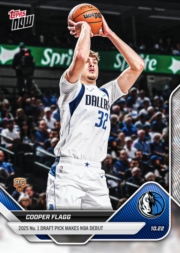 Cooper Flagg 2025-26 Topps Now NBA 首秀