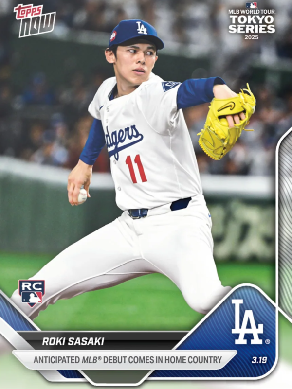 Topps Now Roki Sasaki 球員卡 佐佐木朗希