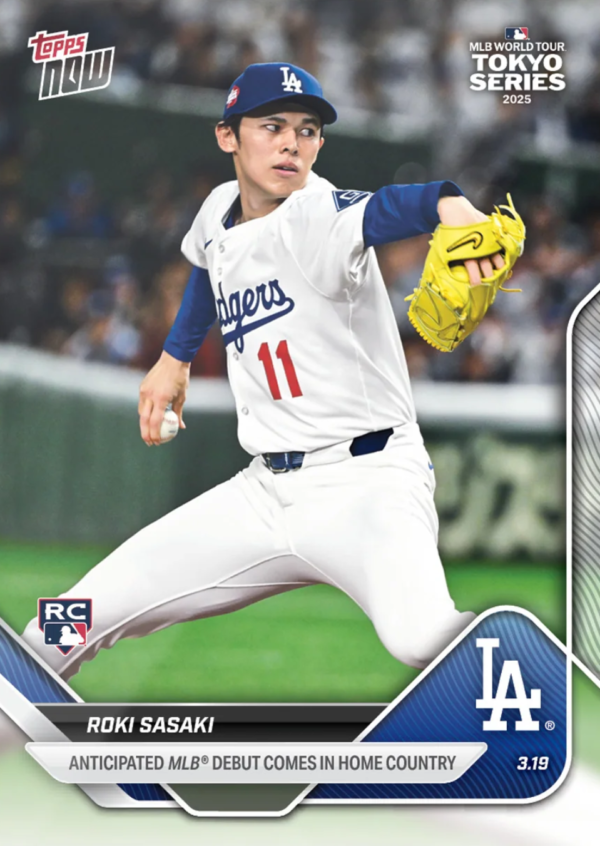Topps Now Roki Sasaki 球員卡 佐佐木朗希